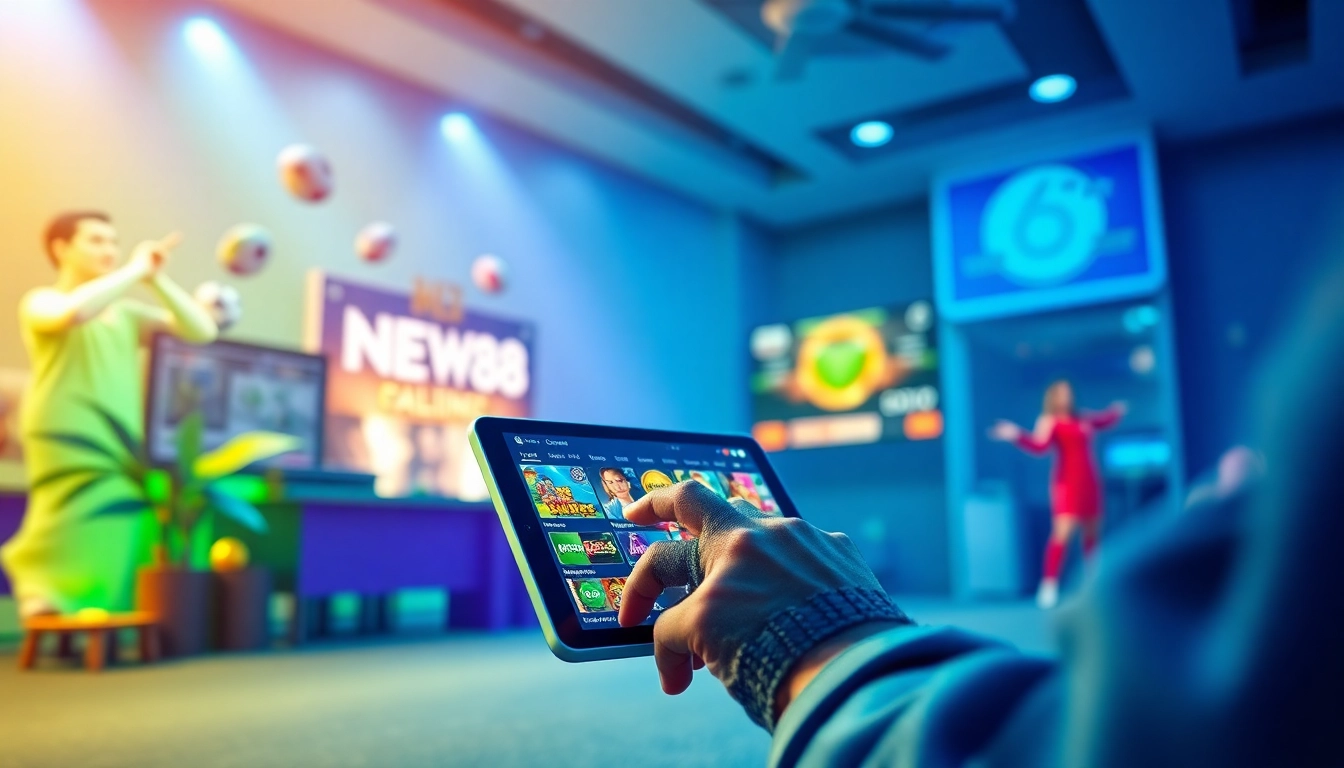 Engaging online gambling experience with NEW88 highlighting various games and features on new88go.com.