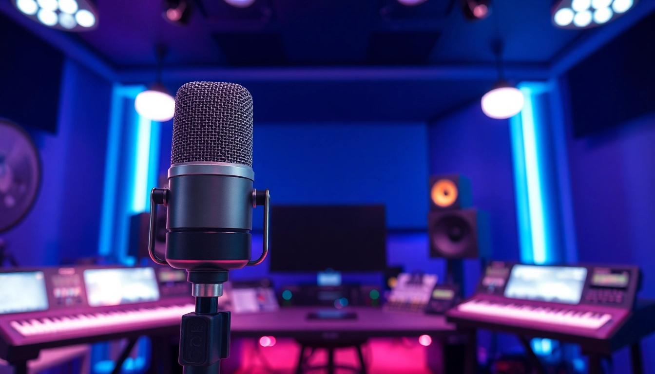 CM88 microphone in a modern music studio, showcasing creativity and sound engineering elements.