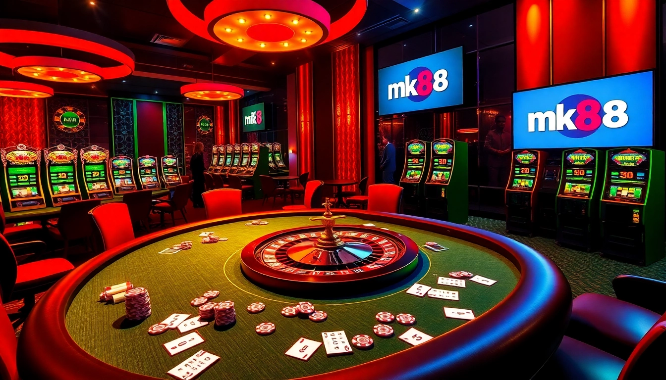 Players engaging in thrilling online gambling on mk8.sh with vibrant casino elements.
