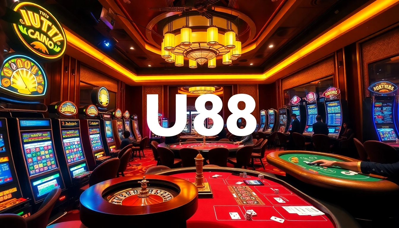 Players engaging in exciting casino games and betting at UU88 gaming tables.