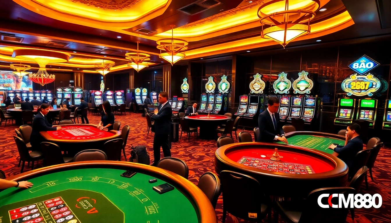 Experience the thrill of CM88 trang chủ with exciting casino games and vibrant gaming tables.
