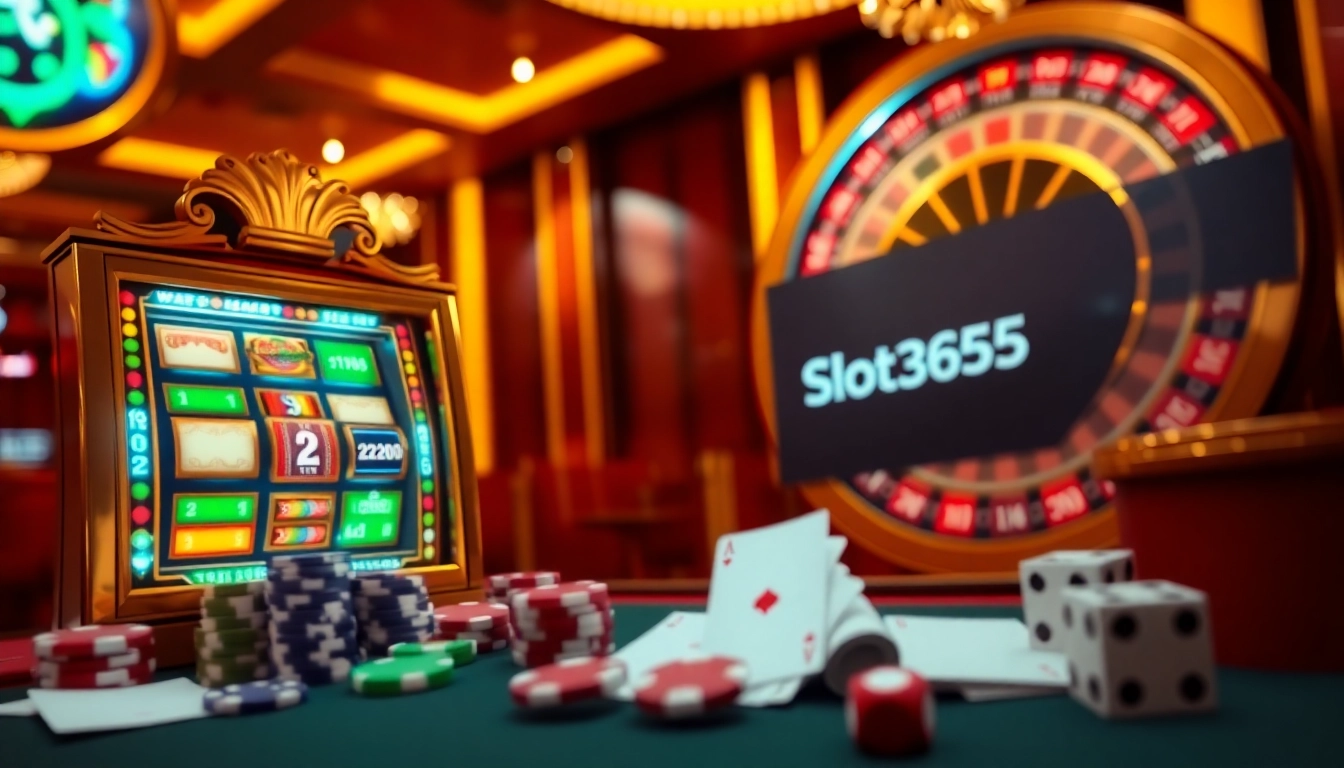 Experience exciting gameplay at Slot365 Casino with vibrant slot machines and engaging gaming elements.